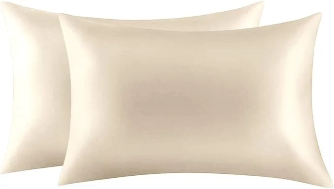 Natural Jocoku Mulberry Silk Pillowcases Set of 2 Secure