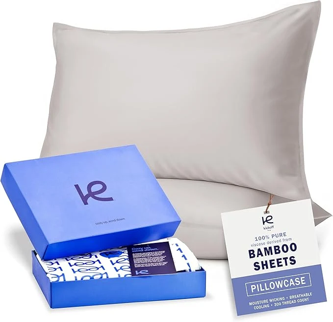 Reusable Kickoff Viscose Bamboo Pillowcase Organic Hidden Zippered Viscose Bamboo Relaxed