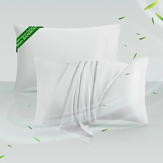 Original Design Cooling Pillowcases Standard Size Set of 2 Viscose Derived from Bamboo Carefully Designed