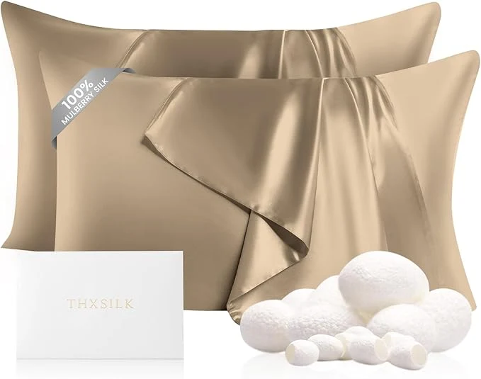 Convenient THXSILK Set of 2 Silk Pillowcase Functional