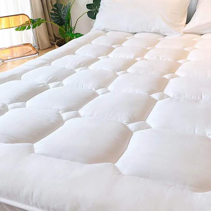 Pure UNILIBRA Queen Size Mattress Pad Cooling Rayon from Bamboo Quilted Fitted Top-Quality
