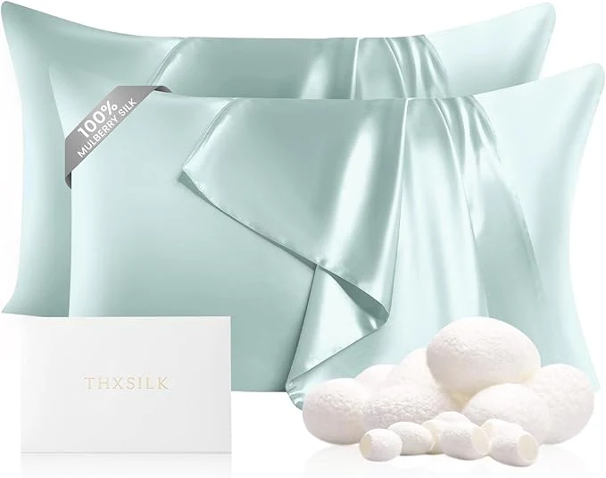 Enhanced THXSILK Set of 2 Mulberry Silk Pillowcase Unique