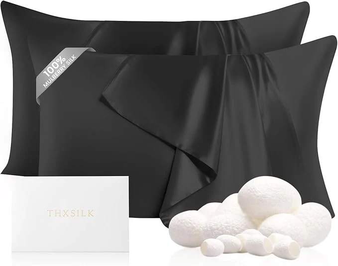 Sustainable THXSILK Set of 2 Mulberry Silk Pillowcases Stylish