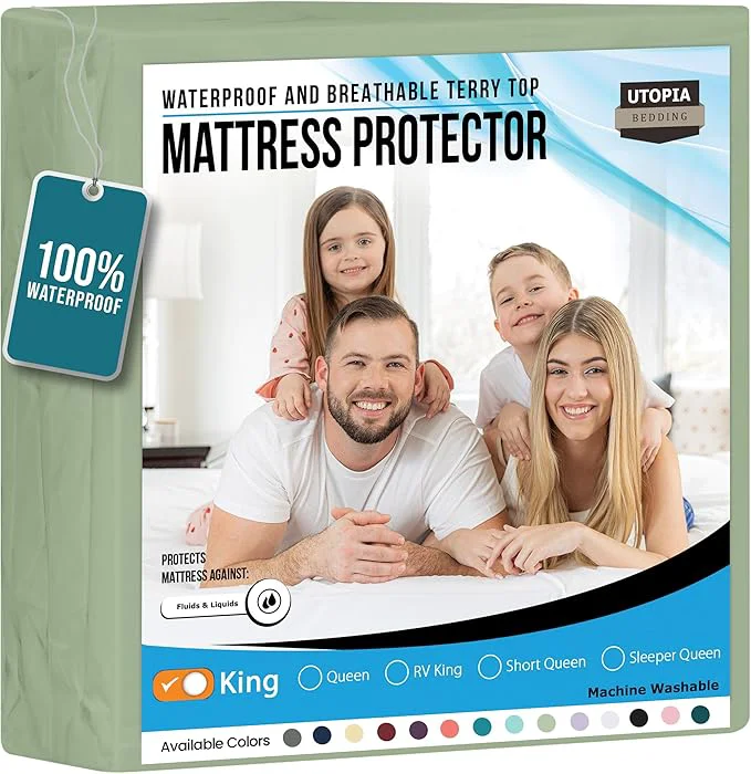 Professional Utopia Bedding Waterproof Mattress Protector King Size Premium 200 GSM Terry Versatile