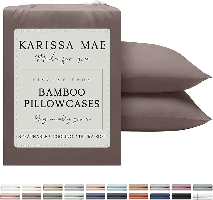 Modern Karissa Mae Cooling Bamboo Viscose King Size Pillowcase Set FSC Trusted