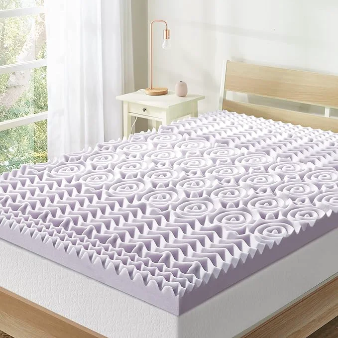 High-End Mellow 3 Inch 5-Zone Memory Foam Mattress Topper Soothing Lavender Infusion Professional