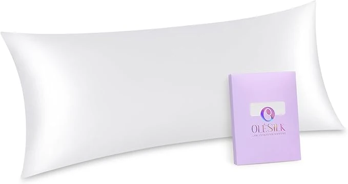 Top-Quality OLESILK Silk Body Pillowcase 20x54 Zippered Mulberry Silk Sustainable