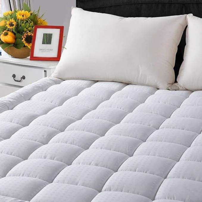 Reusable LEISURE TOWN Cotton Mattress Pad Twin Size Fitted Quilted Mattress Cover Pillow Green