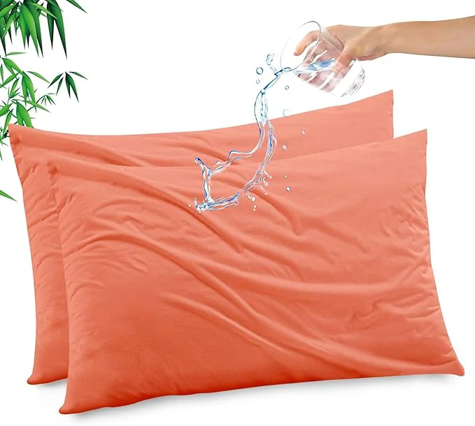 Modern Gogreen Bamboo Rayon Waterproof Pillow Protector Breathable Pillow Cover Solid