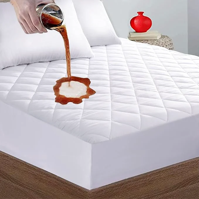 Clean Quilted Fitted King Mattress Pad Cover Waterproof Mattress Protector Deep Excellent