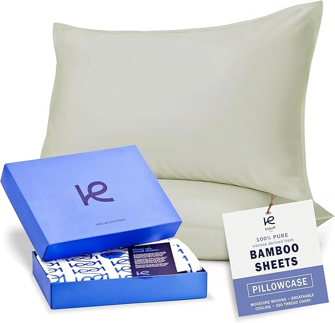 Casual Kickoff Viscose Bamboo Pillowcase Organic Hidden Zippered Viscose Bamboo Enhanced