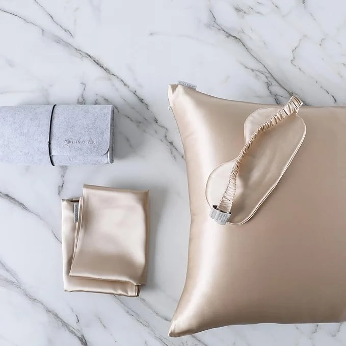 Carefully Designed DISANGNI Silk Indulgence Set Premium 22 Momme Mulberry Silk Pillowcase Eye Prestigious