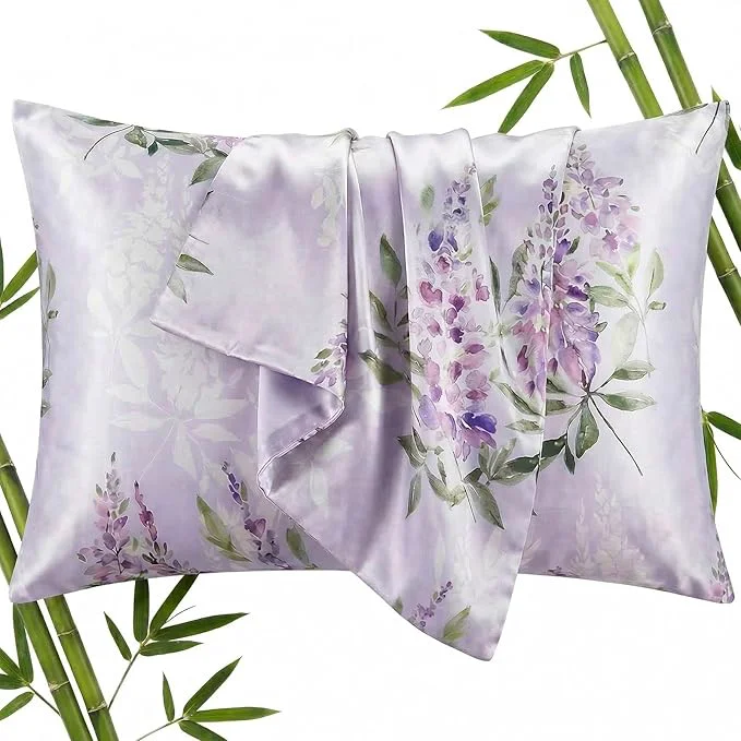 Durable YIYEA Viscose Derived from Bamboo Pillow Cases Set of 2 600 Thread Count Efficient