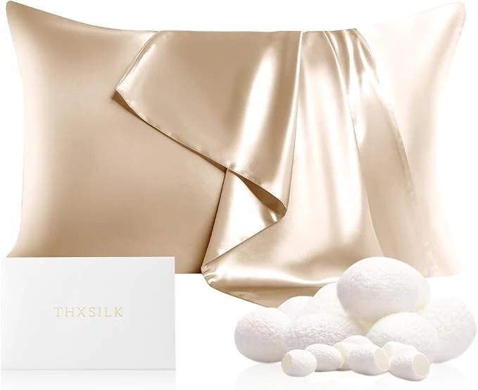 Elite THXSILK Silk Pillowcase for Hair and Skin Mulberry Silk Bed Pillowcase 22 Easy-to-Use