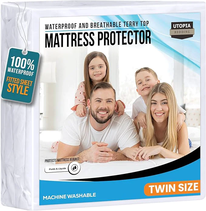 Contemporary Twin Size Mattress Protector Waterproof Premium 200 GSM Terry Mattress Cover Proven