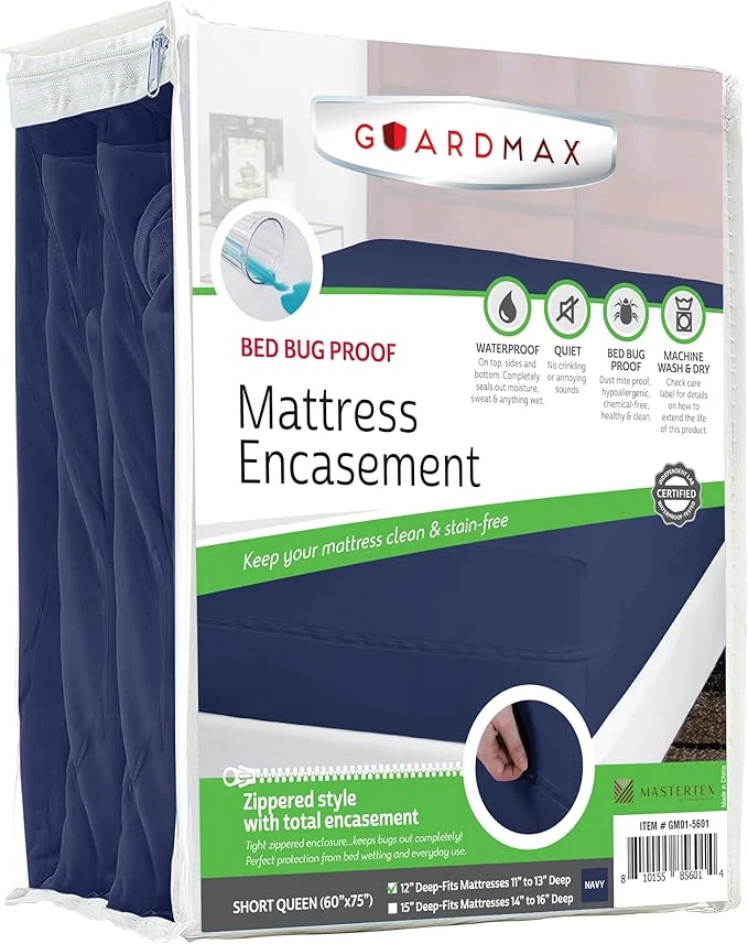 Verified Guardmax Jersey Knitted Short Queen Zippered Mattress Encasement Original