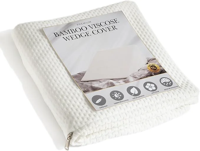 Detailed Bamboo Viscose Top Layer Wedge Pillow Case Cover 24 L x 24 W x 7.5 H Carefully Designed