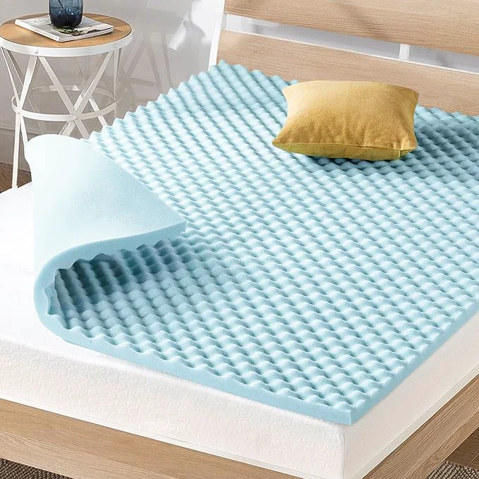 Traditional Price Mattress 1.5 Inch Egg Crate Memory Foam Mattress Topper Cooling Gel Premium