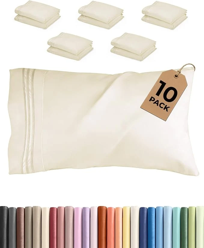 Comfortable King Pillow Cases Set of 10 Fine Crafted