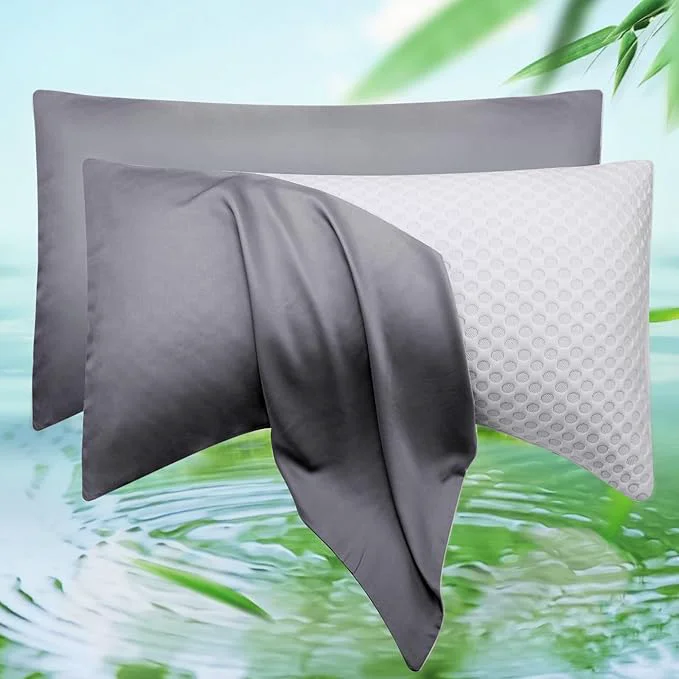 Sustainable Cooling Crescent Side Sleeper Pillow Cases King Size Set of 2 Soft
