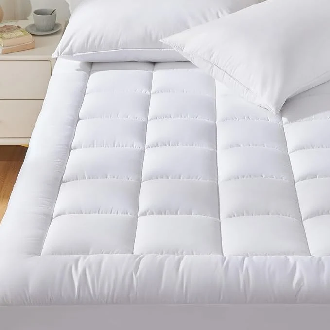 Enhanced CozyLux Queen Size Mattress Pad Pillow Top Cotton Cooling Mattress Topper 8-21 Contemporary