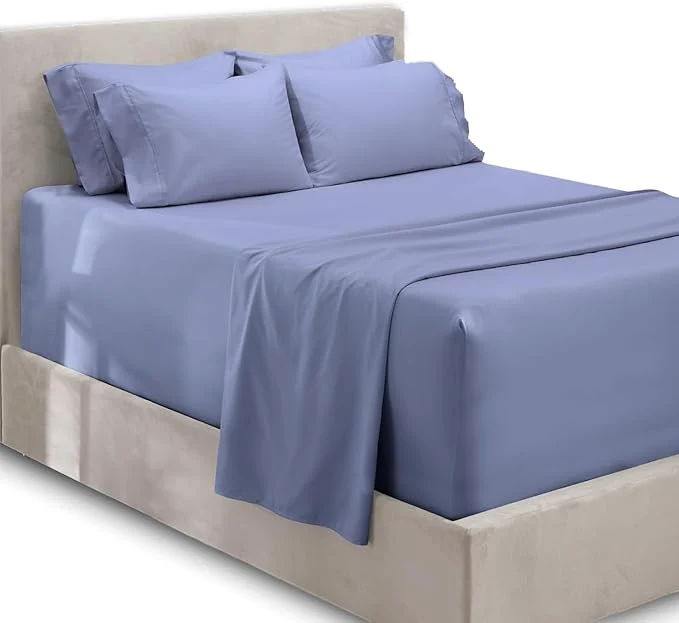 Green Hearth Harbor Luxury Soft 6 Piece Bed Sheet Set Extra Deep Pocket Fitted Smooth