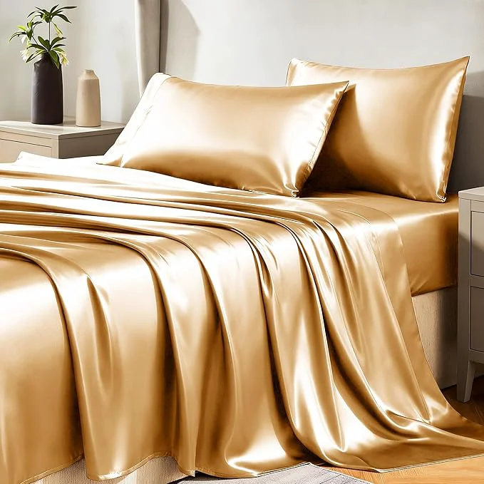 Proven CozyLux Satin Sheets Full Size Sheets Solid