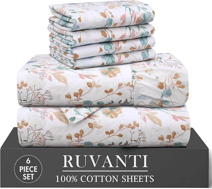 Effective RUVANTI 6 Pcs Cotton Sheets Enhanced