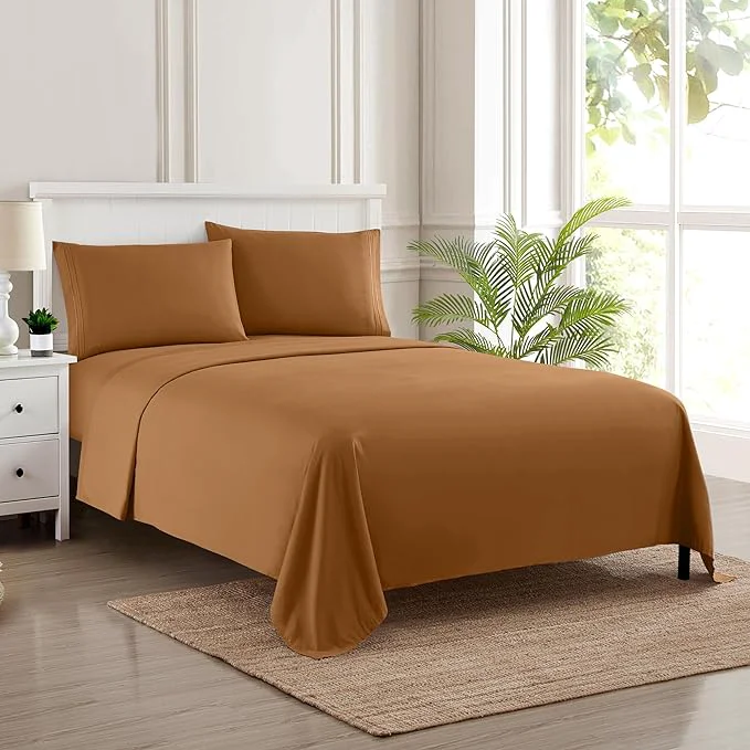 Clean Twin Sheets - Breathable Luxury Sheets - 1800 Supreme Collection Extra Soft Natural