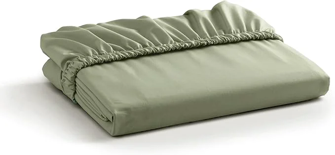 Original Linen Home Cotton Percale Weave Fitted Sheet King Size 1 Deep Pocket Flexible