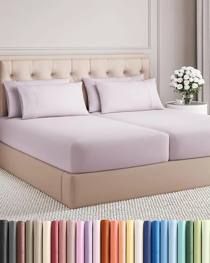 Elegant Split King 7 Piece Sheet Set Relaxed