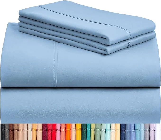Pure LuxClub 4 PC Queen Sheet Set Breathable Luxury Bed Sheets Deep Pockets 18 Durable