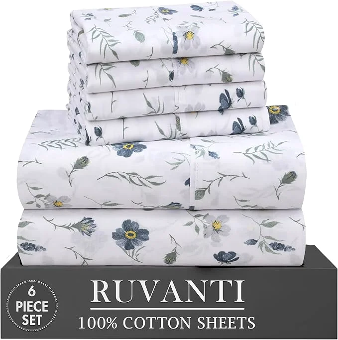 Environmentally Friendly RUVANTI 6 Pcs Cotton Sheets Original
