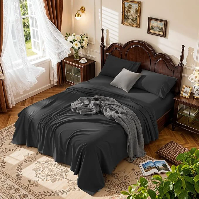 Sophisticated LBRO2M Cotton Sheets Set Deep Pocket 19 1000 Thread Count California Efficient