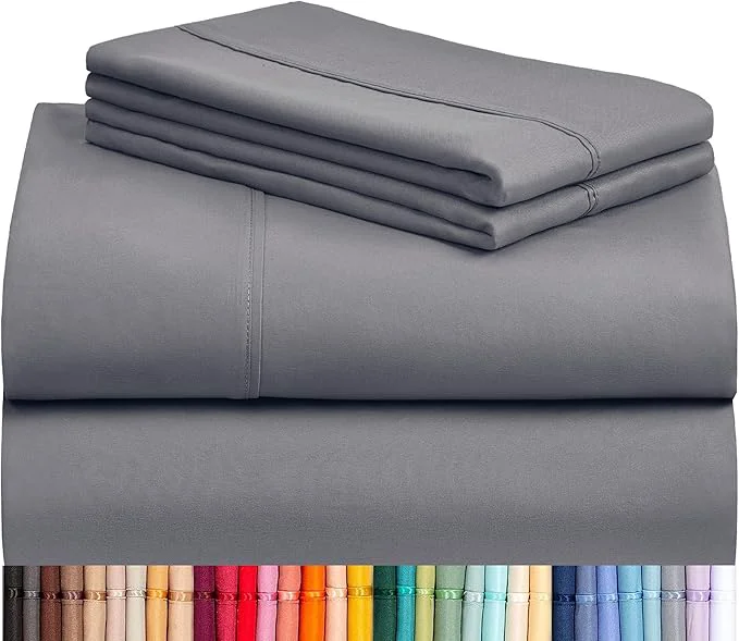 Consistent LuxClub 4 PC Full Sheet Set Deep Pockets Wrinkle Cooling Bed Sheets Hotel Relaxed