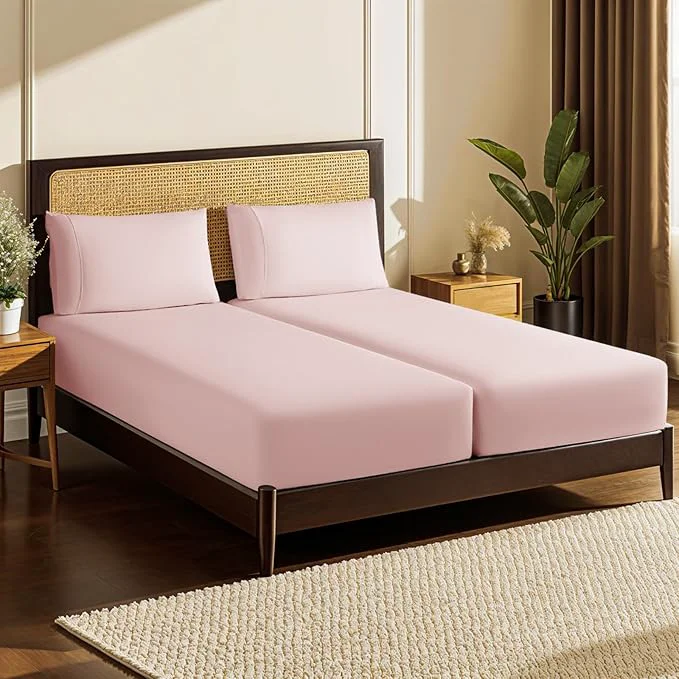 High-Grade LBRO2M Split King Sheet Sets for Adjustable Bed 1000 Thread Count Egyptian Trendy