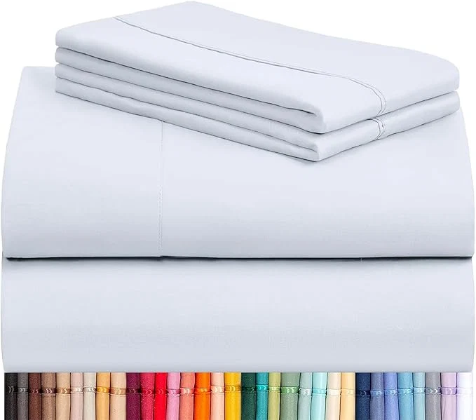 Convenient LuxClub 4 PC Sheet Set Bed Sheets Deep Pockets 16 Eco Friendly Wrinkle Easy-to-Use