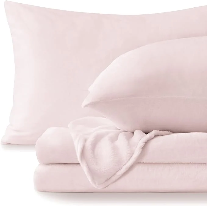 Stylish BEDELITE Flannel Sheets King Size Pink Sophisticated