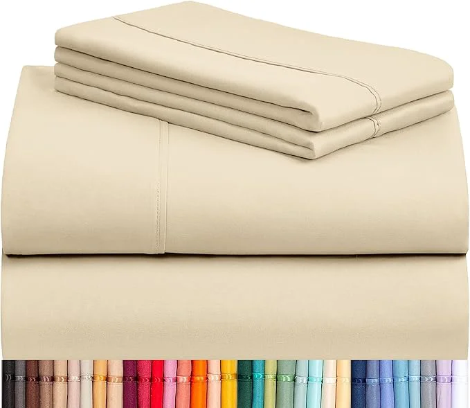 First-Class LuxClub 4 PC Queen Sheet Set Queen Size Deep Pockets 18 Wrinkle Cooling Original