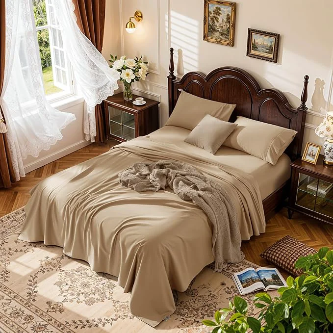 Effective LBRO2M 1000 Thread Count Egyptian Cotton Sheets Set Queen Size 4 Piece Green