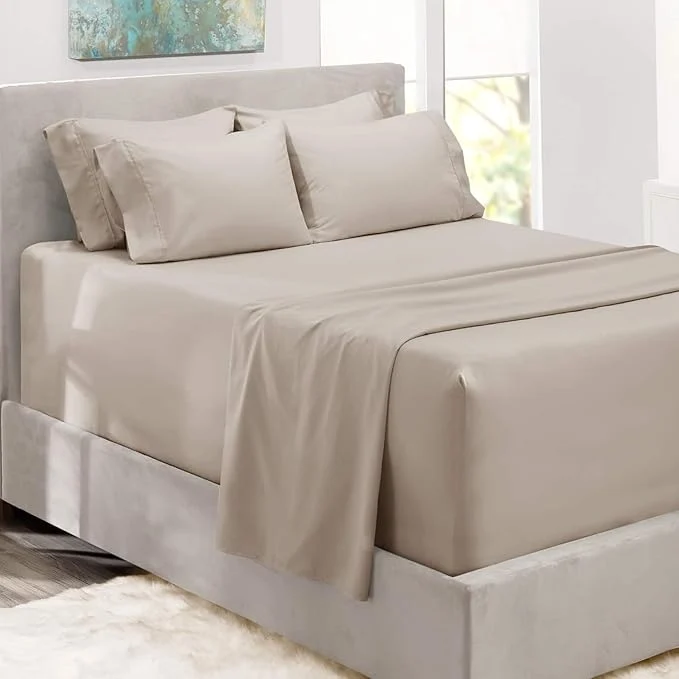 Breathable Hearth Harbor Bed Sheets Luxury Soft 6 Piece Bed Sheet Set Extra Deep Pocket Practical