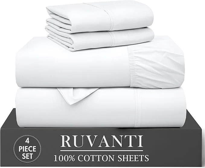 Stylish RUVANTI 4 Pcs Cotton Sheets Smart