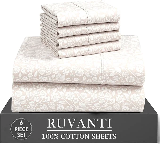 Carefully Designed RUVANTI 6 Pcs Cotton Sheets Quality