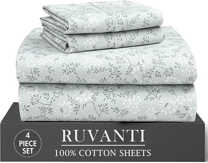 Secure RUVANTI 4 Pcs Cotton Sheets Minimalist