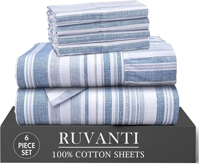 Genuine RUVANTI 6 Pcs Cotton Sheets Trendy