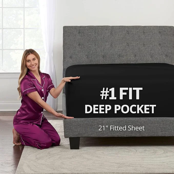High-Grade Queen Fitted Sheet Only Deep–Pocket – Extra Deep Pocket Queen Fitted Sheet – Fine