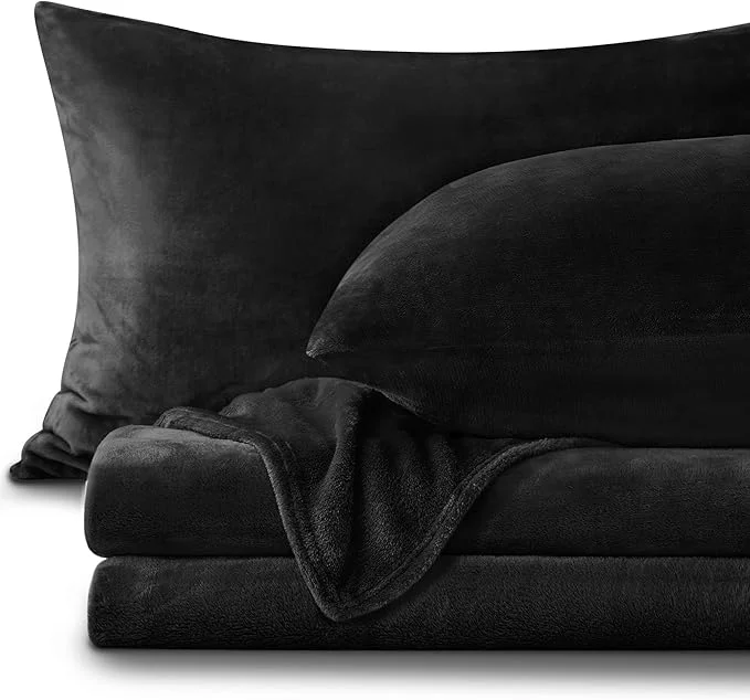 Eco-Friendly BEDELITE Flannel Sheets Queen Size Black Green