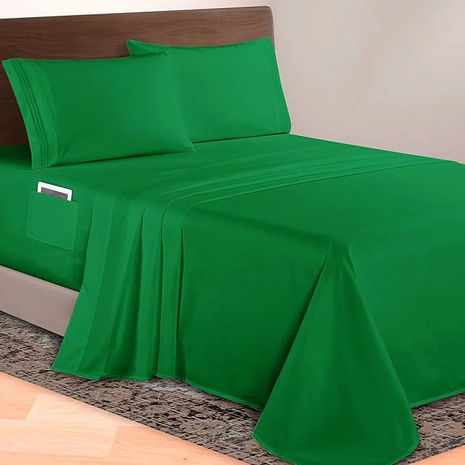 Casual Elegant Comfort Luxurious 1500 Premium Hotel Quality Microfiber 4-Piece Sheet Natural