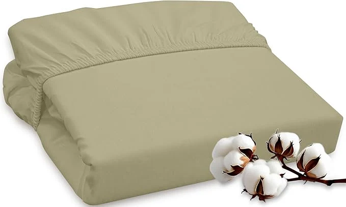 Dependable ROYALE LINENS 300 Thread Count Long Staple Combed Cotton Fitted Sheet Twin Traditional