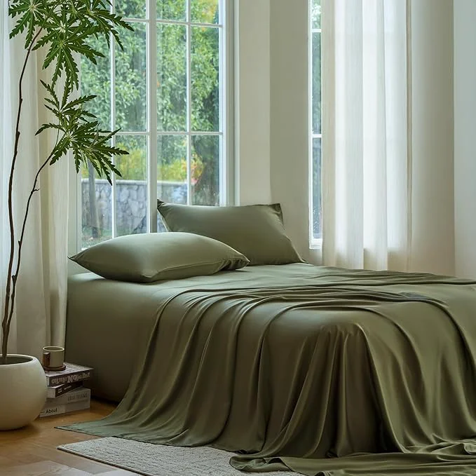 Comfortable DOZ Sheet Set Viscose derived from Bamboo Organically Grown Buttery Soft Secure